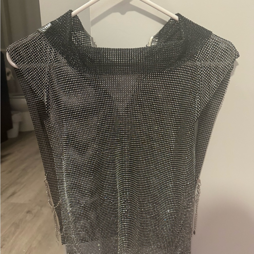 REVOLVE Black and Silver Tank Top